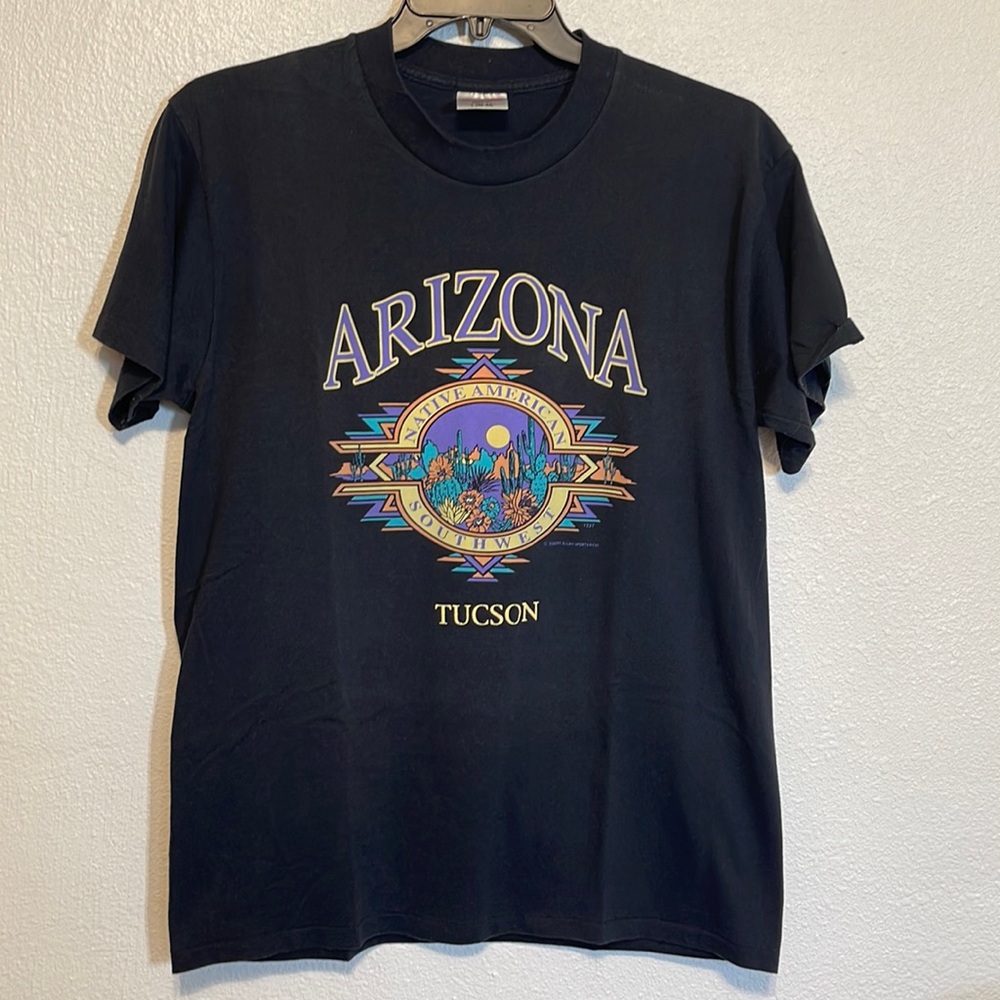 Vintage Arizona Shirt Large Single Stitch Tucson Desert T-shirt L Native America